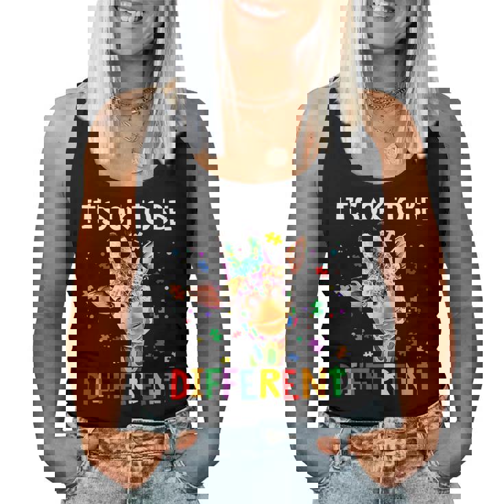 It's Ok To Be Different Puzzle Giraffe Autism Awareness Women Tank Top It's Ok To Be Different Puzzle Giraffe Autism Awareness Women Tank Top