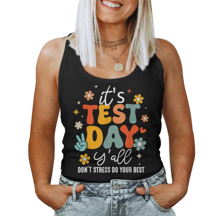 It's Test Day Y'all Groovy Testing Day Teacher Student Exam Women Tank Top