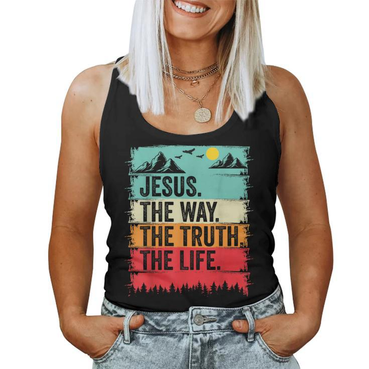 Jesus The Way Truth Life Bible Verse Christian Worship Women Tank Top