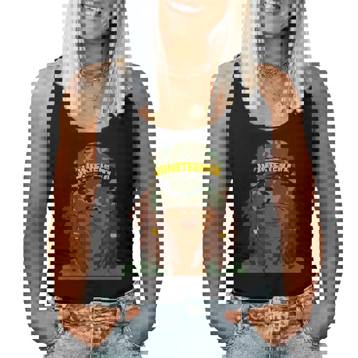 Junenth Black Woman Face Locs Camo Hat Women Tank Top