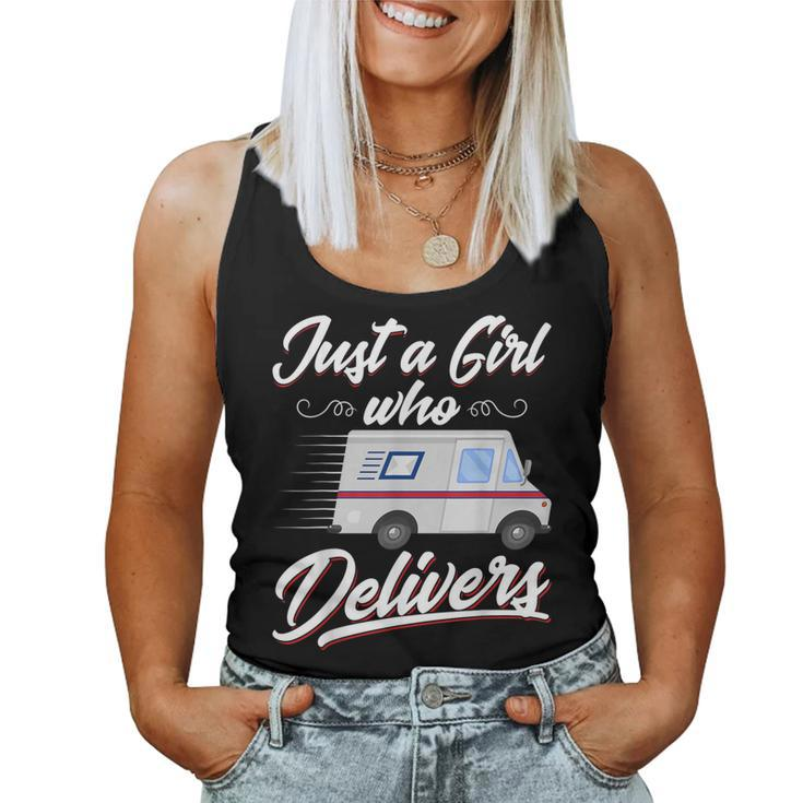 Just A Girl Who Delivers Postwoman Mail Truck Driver Women Tank Top