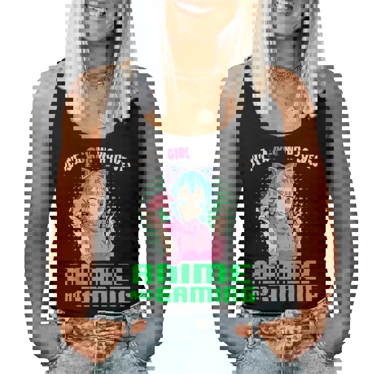 Just A Girl Who Loves Anime And Gaming Gamer Girl Women Tank Top