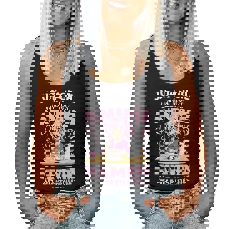 Just A Girl Who Loves Anime Ramen And Sketching Anime Women Tank Top