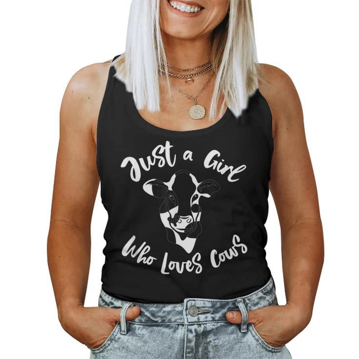 Just A Girl Who Loves Cows Dairy Farmer Mom Women Tank Top