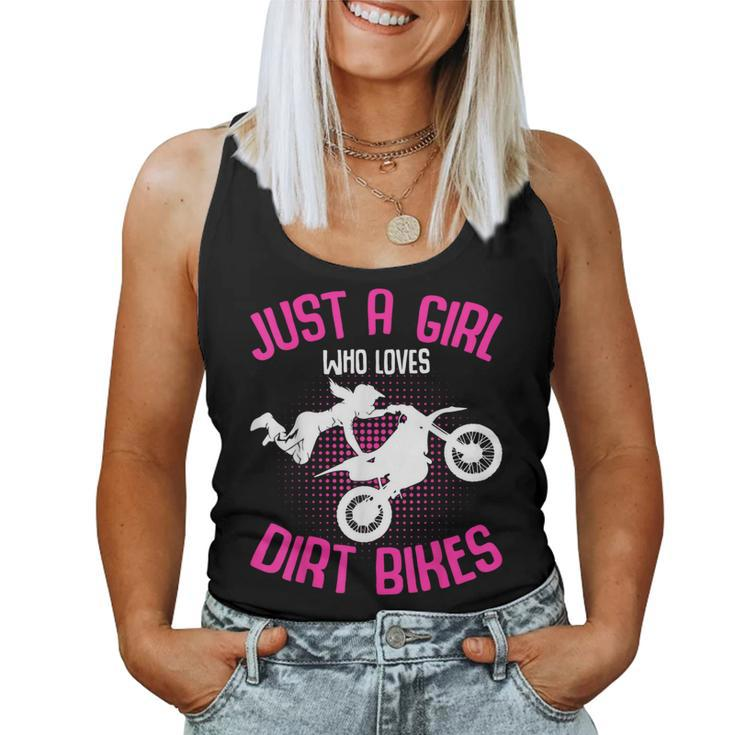 Just A Girl Who Loves Dirt Bikes Motocross Dirt Biking Girls Women Tank Top
