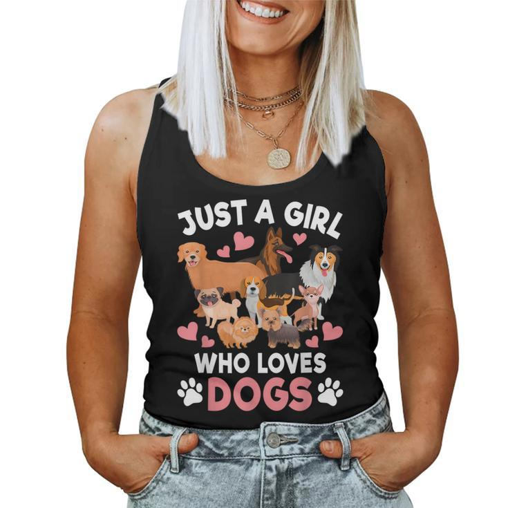 Just A Girl Who Loves Dogs Puppy Dog Lover Girls Toddlers Women Tank Top