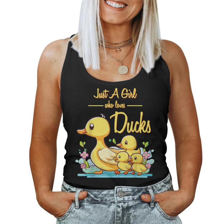 Just A Girl Who Loves Ducks Duck Family Women Tank Top