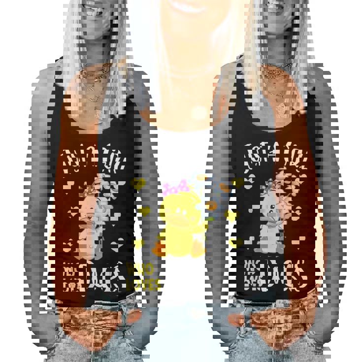 Just A Girl Who Loves Ducks Lovers Outfits Kawaii Animals Women Tank Top