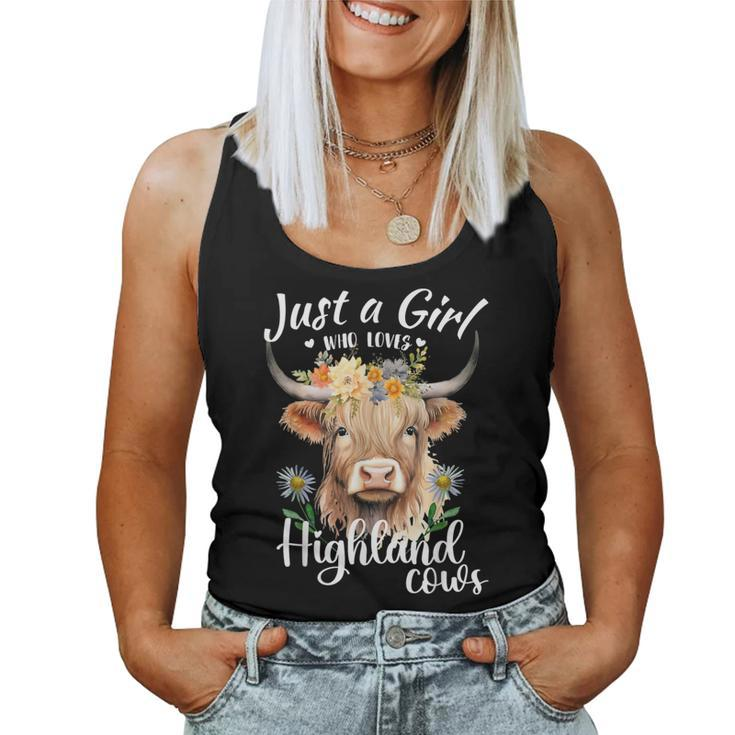 Just A Girl Who Loves Highland Cows Scottish Highland Cows Women Tank Top