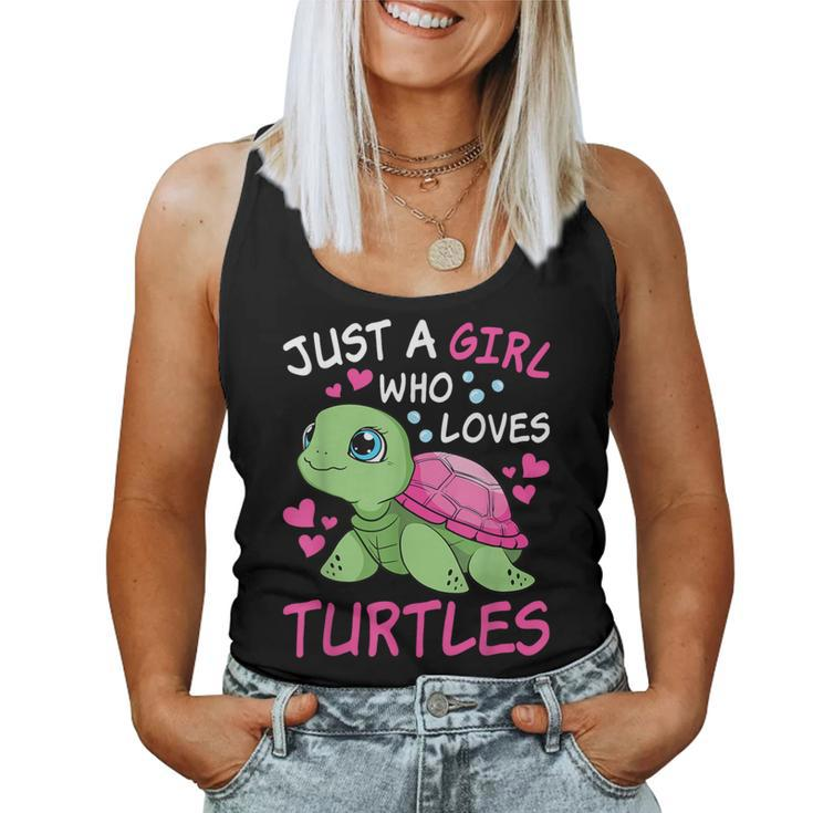 Just A Girl Who Loves Turtles Ocean Animal Cute Sea Turtle Women Tank Top
