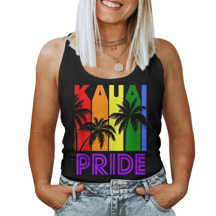 Kauai Pride Gay Pride Lgbtq Rainbow Palm Trees Women Tank Top