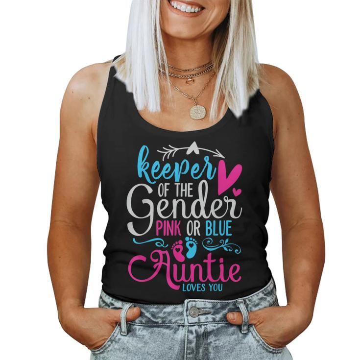 Keeper Of The Gender Auntie Loves You Aunt Baby Announcement Women Tank Top