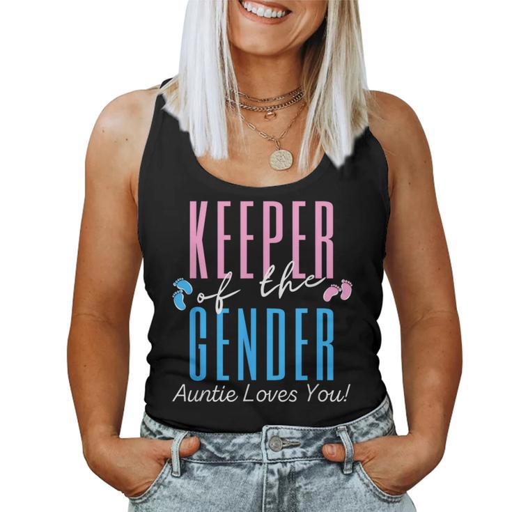 Keeper Of The Gender Auntie Reveal Party Baby Announcement Women Tank Top