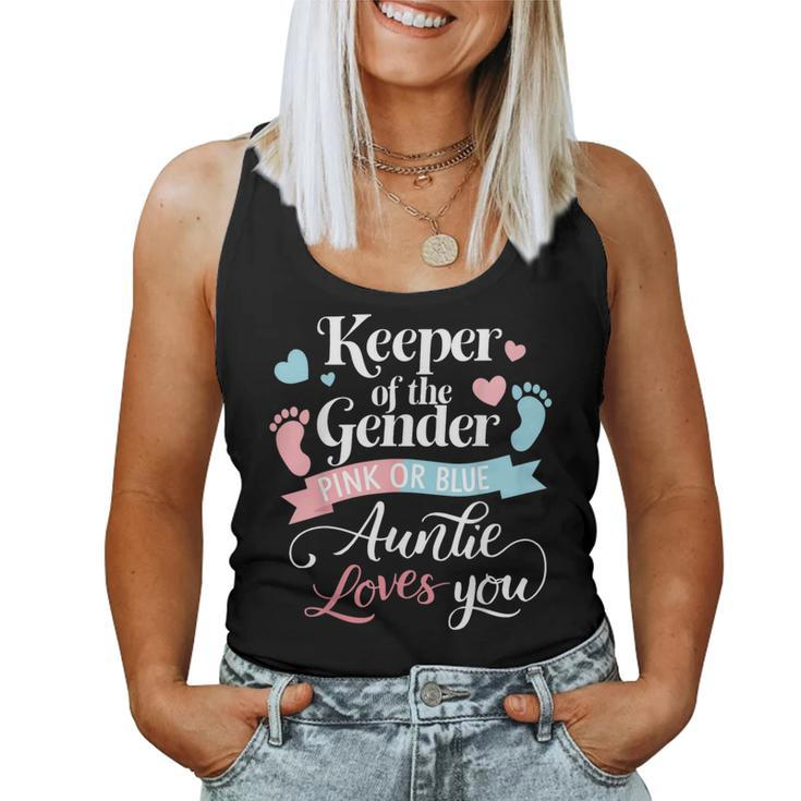 Keeper Of The Gender Loves Aunt You Auntie Baby Announcement Women Tank Top