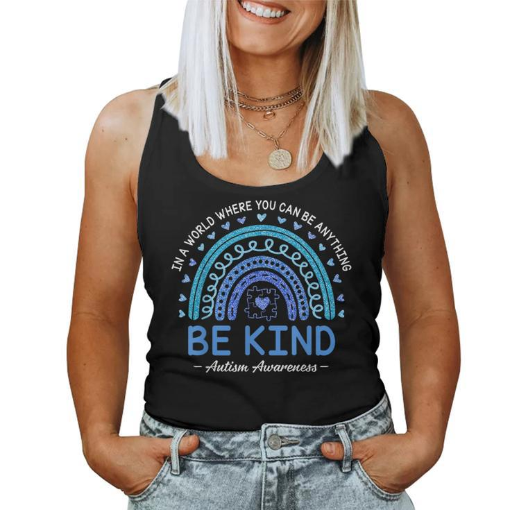 Be Kind Autism Awareness Month 2024 Rainbow Choose Kindness Women Tank Top
