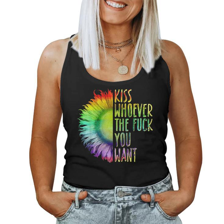 Kiss Whoever The F You Want Rainbow Lgbt Pride Women Tank Top