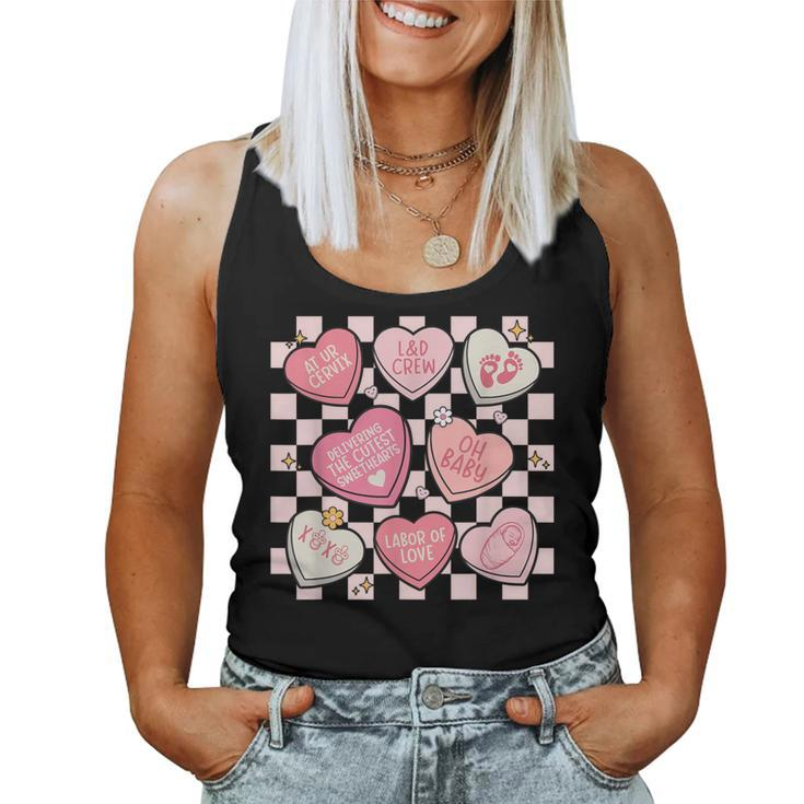 Labor And Delivery Nurse Hearts Candy Valentine's Day Women Tank Top