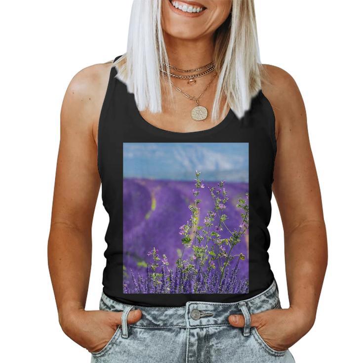 Lavender Purple Flower Field Women Tank Top