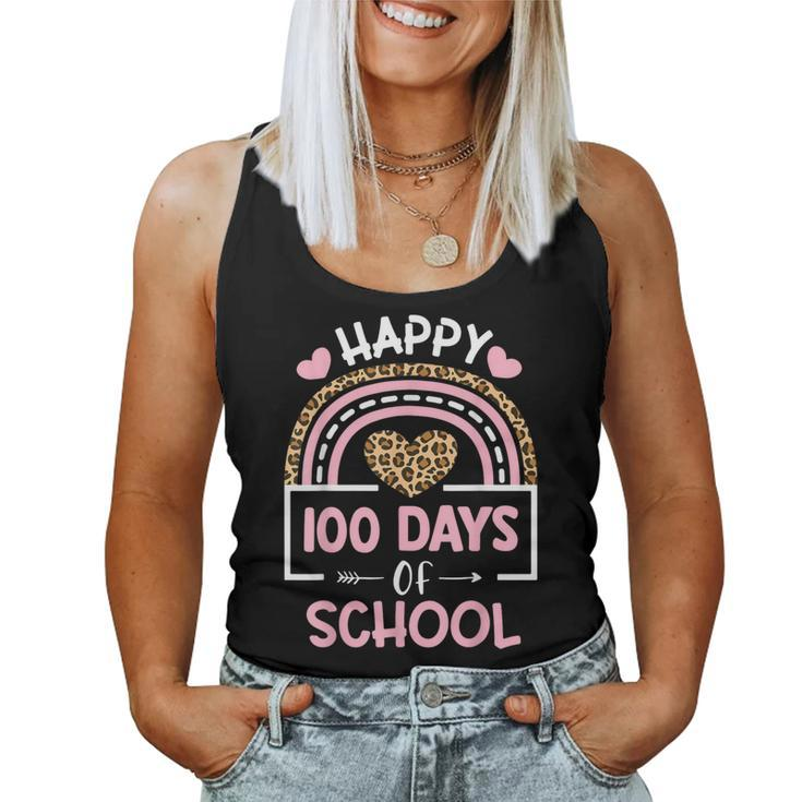 Leopard Rainbow Happy 100Th Day School Cute 100 Days Teacher Women Tank Top
