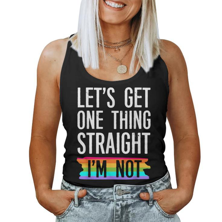 Let's Get One Thing Straight I'm Not Lgbtq Rainbow Flag Women Tank Top