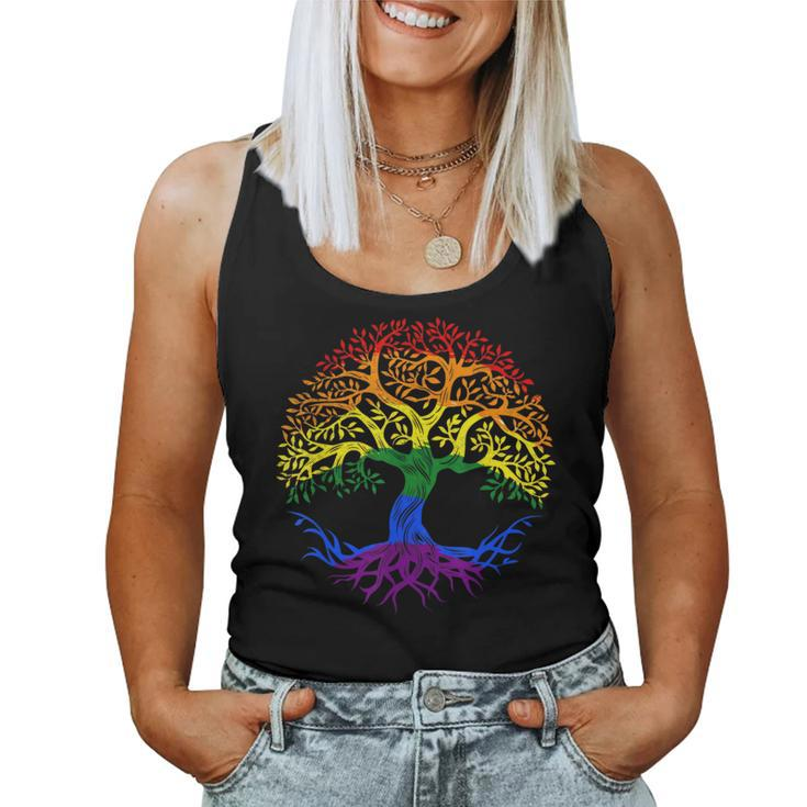 Lgbt Pride Month Tree Life Rainbow Gay Lesbian Women Tank Top