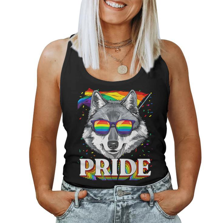 Lgbtq Pride Rainbow Wolf Pride Month Lgbt Wolf Lovers Women Tank Top