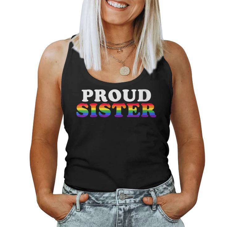 Lgbtq Proud Sister Gay Pride Lgbt Ally Sibling Family Women Tank Top