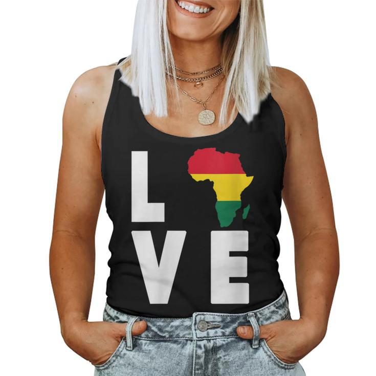 Love Africa Map Afrikan Pride African Diaspora Ancestry Ryg Women Tank Top