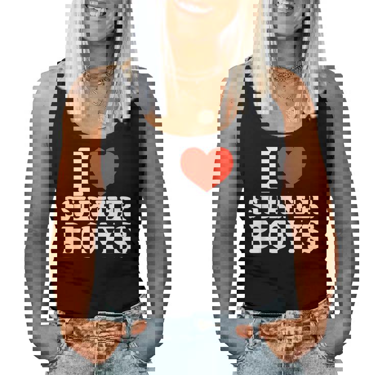 I Love Surfer Boys I Heart Surfer Boys Surf Girls Women Tank Top