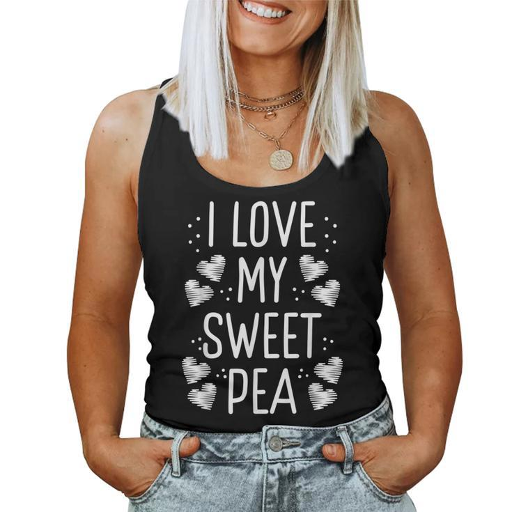 I Love My Sweet Pea Mother's Day Flower Lover Mama Women Tank Top