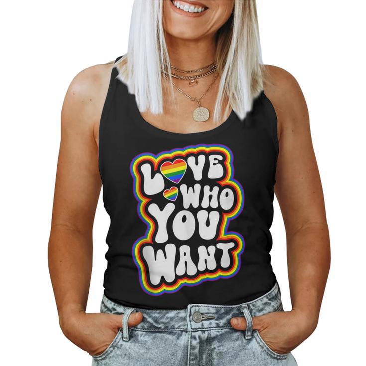 Love Who You Want Gay Pride Lgbt Rainbow Women Tank Top