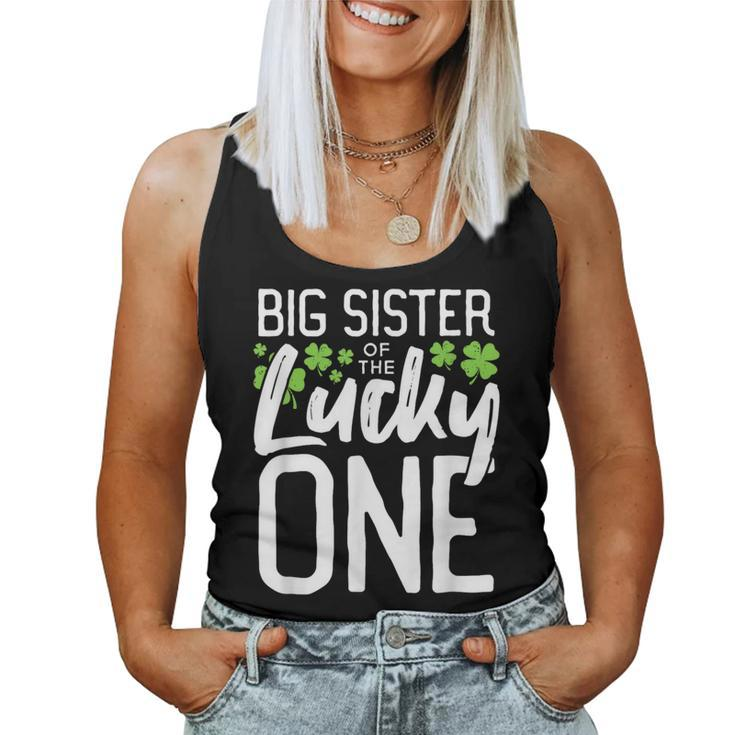 Lucky One First Birthday Big Sister Family St Patrick's Day Women Tank Top