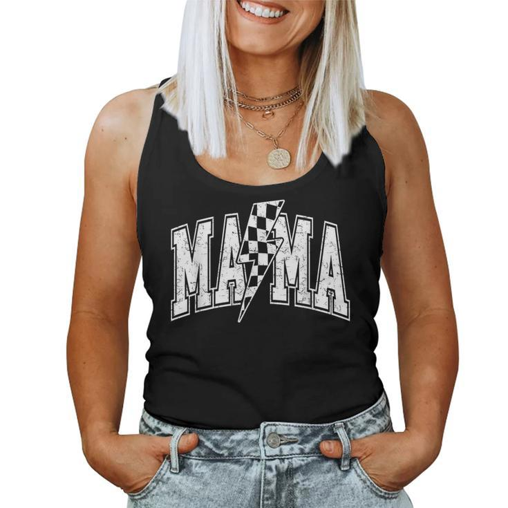 Mama Lightning Bolt Checkered Mother's Day Varsity For Mom Women Tank Top