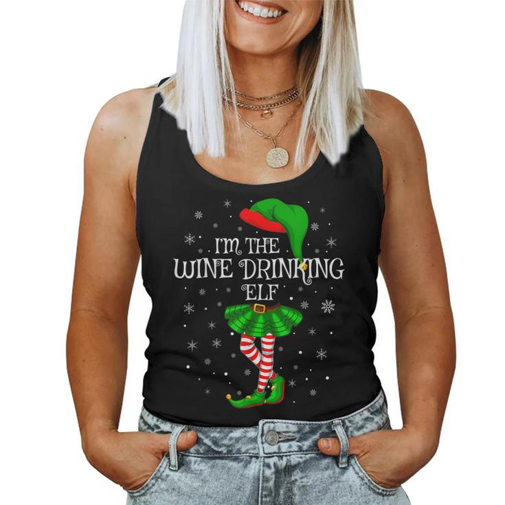 Matching Family Group I'm The Wine Drinking Elf Christmas Women Tank Top