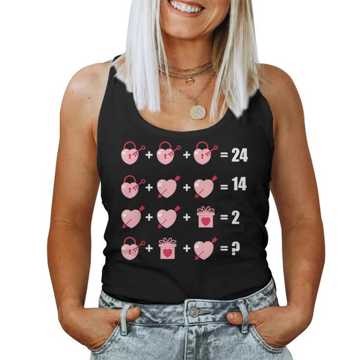 Math Equation Heart Valentines Day Cool Teacher Students Women Tank Top