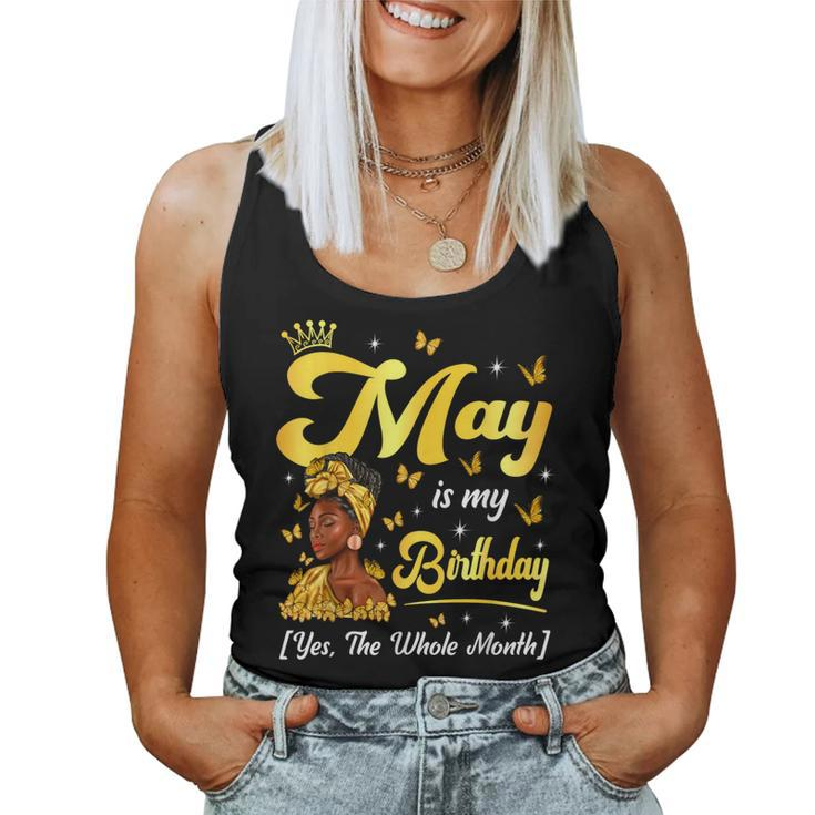 May Is My Birthday African American Woman Birthday Queen Women Tank Top
