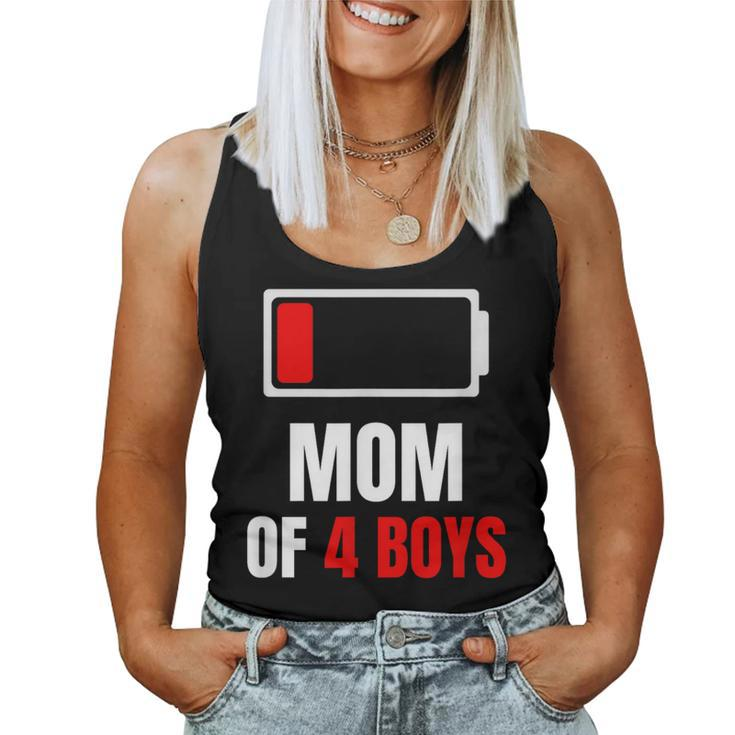 Mom Of 4 Boys Son For Women Tank Top