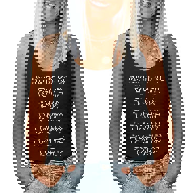 From Mom To Bro Mother's Day Mom To Bruh Mothers Fun Women Tank Top
