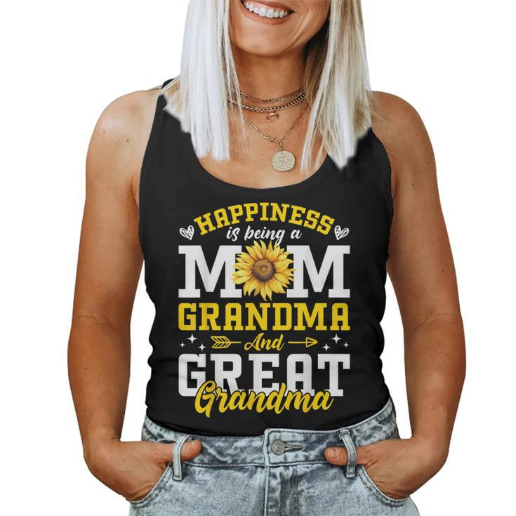 Mom Grandma Great Grandma Mother's Day 2024 Sunflower Women Tank Top