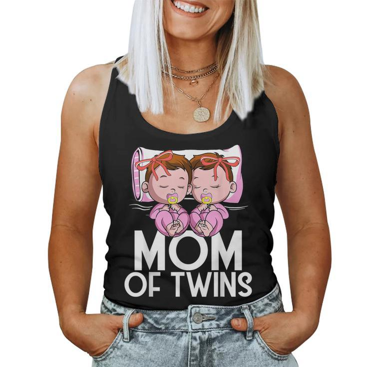 Mom Of Twins Girls Announcement Mother Of Twin Daughters Women Tank Top