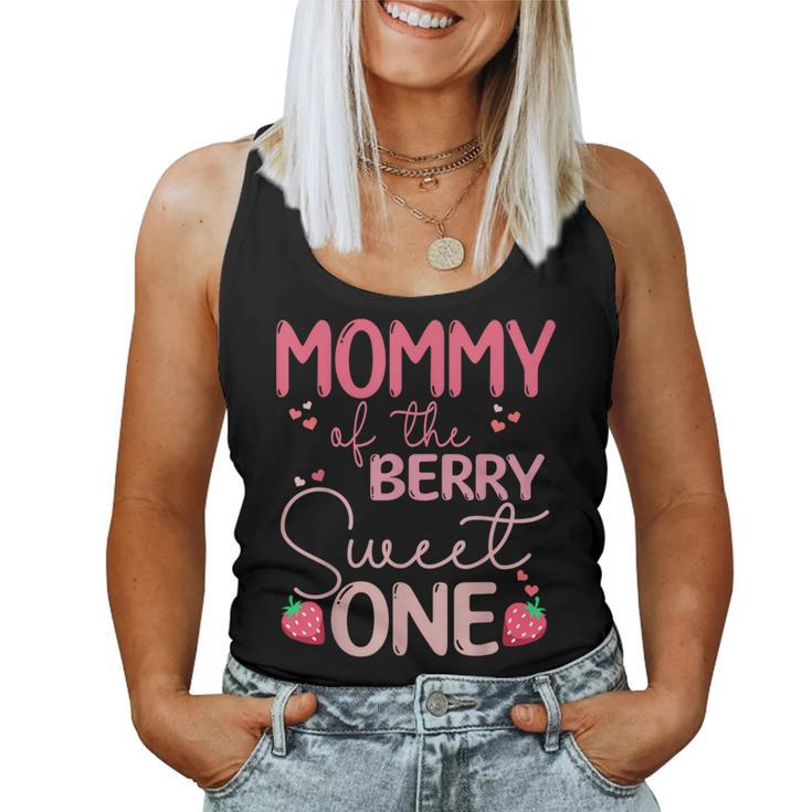 Mommy Of The Berry Sweet One Strawberry First Birthday Women Tank Top