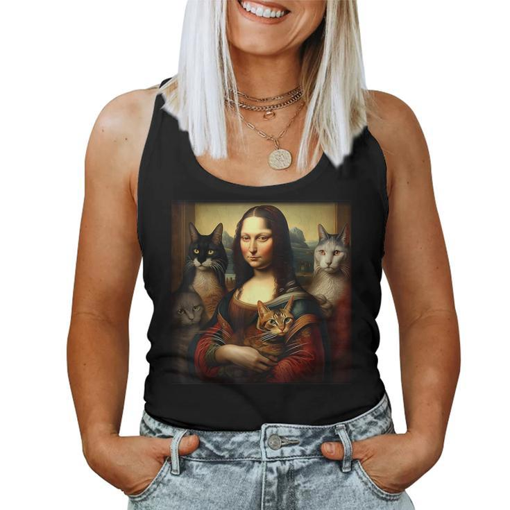 Mona Lisa Leonardo Da Vinci Cat Lady Cat Mom Cat Lover Women Tank Top