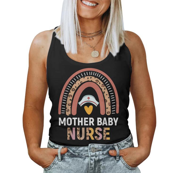 Mother Baby Nurse Leopard Rainbow Rn Registered Nurse Women Tank Top