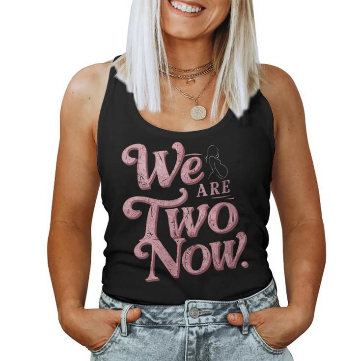 Mother's Day We Are Two Now Pregnancy Announcement Vintage Women Tank Top