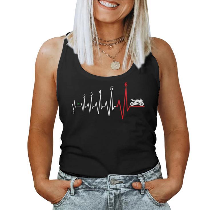 Motorcycle Heartbeat Motorbike Racing Biker Motor Men Women Tank Top