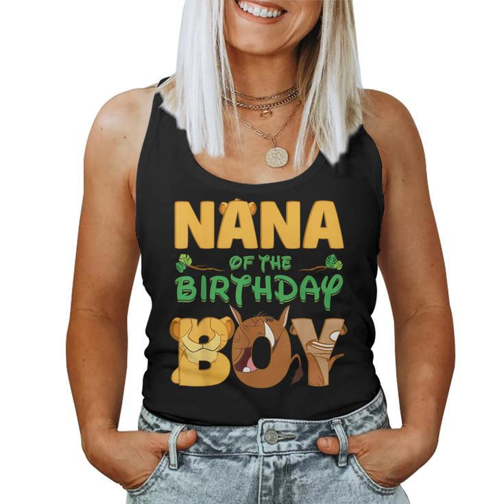 Nana Of The Birthday Boy Lion Family Matching Women Tank Top
