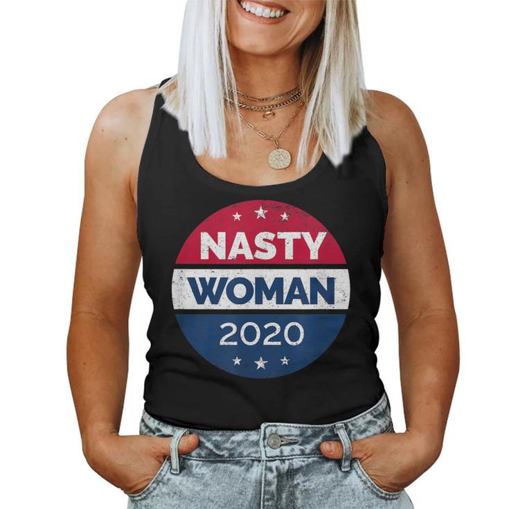 Nasty Woman 2020 Vintage Vote Button Kamala Harris Women Tank Top