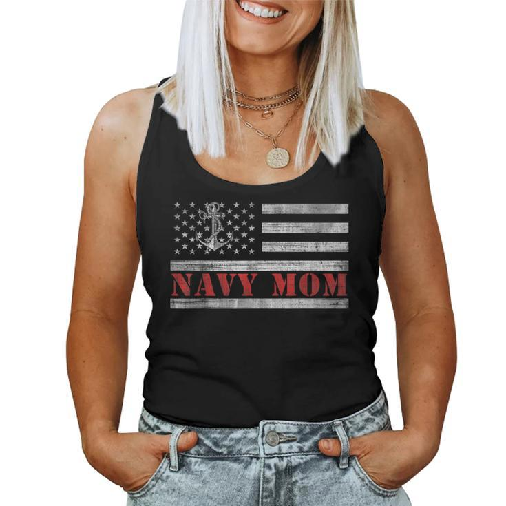 Navy Mom With American Flag Camo For Veteran Day Women Tank Top