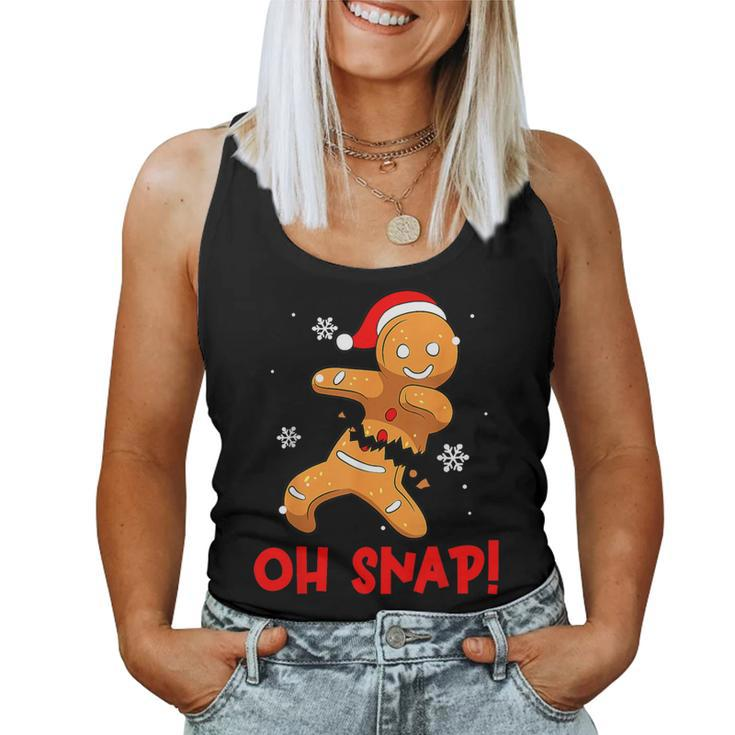 Oh Snap Gingerbread Man Merry Christmas Pajama Xmas Boy Girl Women Tank Top