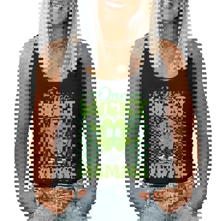 One Lucky Momma Groovy Retro Momma St Patrick's Day Women Tank Top